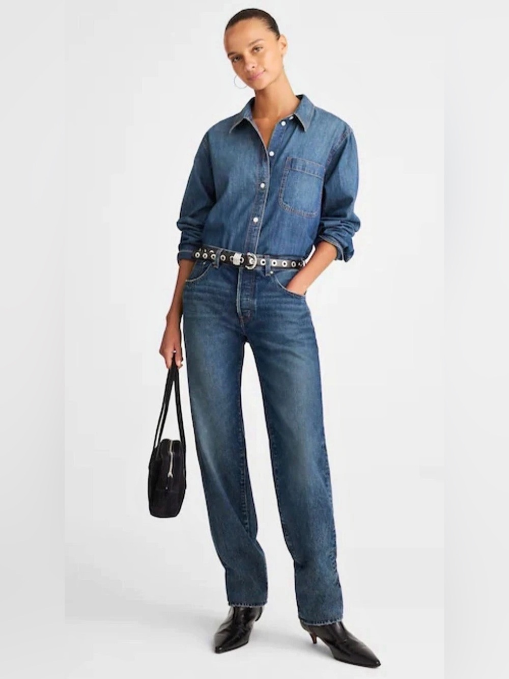 Madewell The Dean Easy Straight Leg Jean in Blue Waist 23 NWT